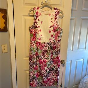 Floral Sleeveless Dress - Pink and Green